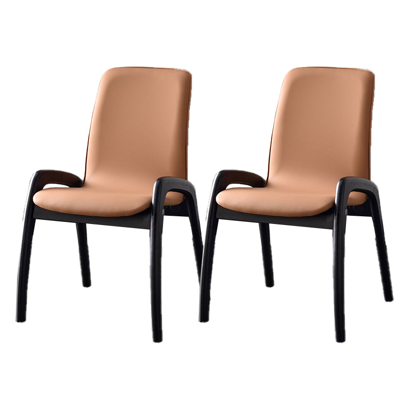 Modern Style Arm Chair Black Wood Legs Side Chair with Upholstered for Dining Room Khaki 2 Piece Set Clearhalo 'Dining Chairs' 'Dining Tables & Seating' 'dining_chair' 'furn' 'furn_dining_chair' 'Furniture' 'furniture_dining_chair' 'Kitchen & Dining Furniture' 4863786