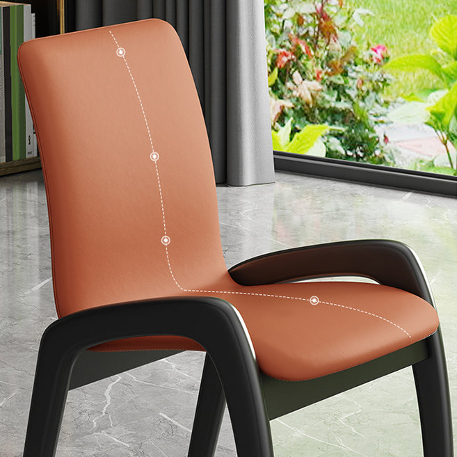 Modern Style Arm Chair Black Wood Legs Side Chair with Upholstered for Dining Room Clearhalo 'Dining Chairs' 'Dining Tables & Seating' 'dining_chair' 'furn' 'furn_dining_chair' 'Furniture' 'furniture_dining_chair' 'Kitchen & Dining Furniture' 4863787