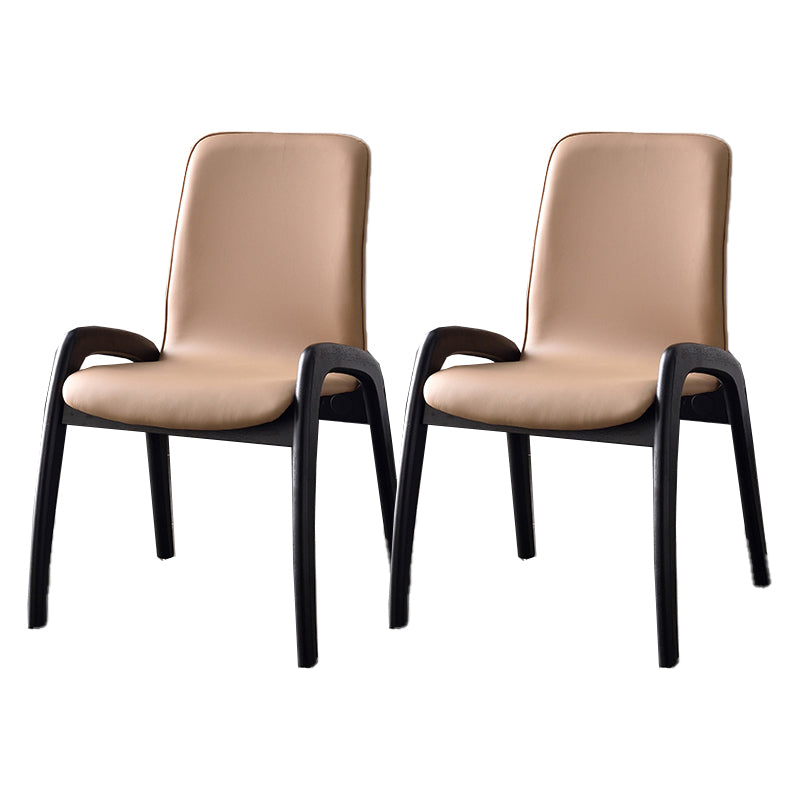 Modern Style Arm Chair Black Wood Legs Side Chair with Upholstered for Dining Room Camel 2 Piece Set Clearhalo 'Dining Chairs' 'Dining Tables & Seating' 'dining_chair' 'furn' 'furn_dining_chair' 'Furniture' 'furniture_dining_chair' 'Kitchen & Dining Furniture' 4863792