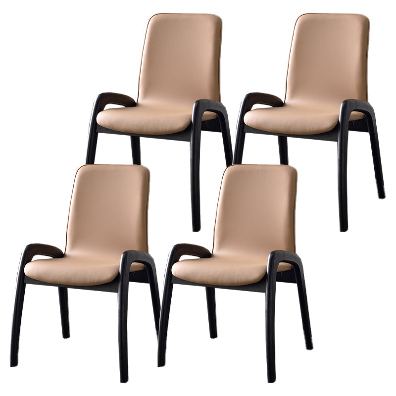 Modern Style Arm Chair Black Wood Legs Side Chair with Upholstered for Dining Room Camel 4 Piece Set Clearhalo 'Dining Chairs' 'Dining Tables & Seating' 'dining_chair' 'furn' 'furn_dining_chair' 'Furniture' 'furniture_dining_chair' 'Kitchen & Dining Furniture' 4863794