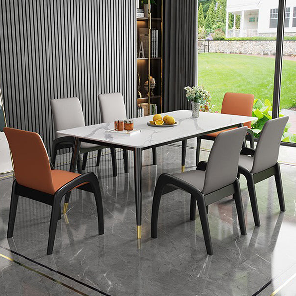 Modern Style Arm Chair Black Wood Legs Side Chair with Upholstered for Dining Room Clearhalo 'Dining Chairs' 'Dining Tables & Seating' 'dining_chair' 'furn' 'furn_dining_chair' 'Furniture' 'furniture_dining_chair' 'Kitchen & Dining Furniture' 4863795