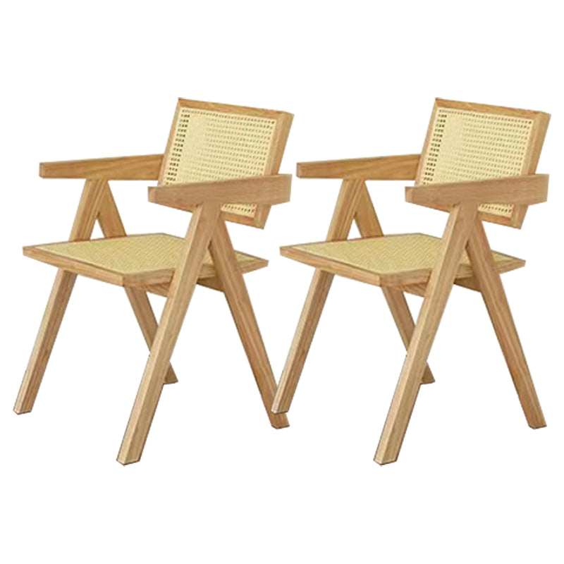 Nordic Style Arm Chair Wood Open Back Dining Side Chair for Dining Room Wood 2 Piece Set Clearhalo 'Dining Chairs' 'Dining Tables & Seating' 'dining_chair' 'furn' 'furn_dining_chair' 'Furniture' 'furniture_dining_chair' 'Kitchen & Dining Furniture' 4863799