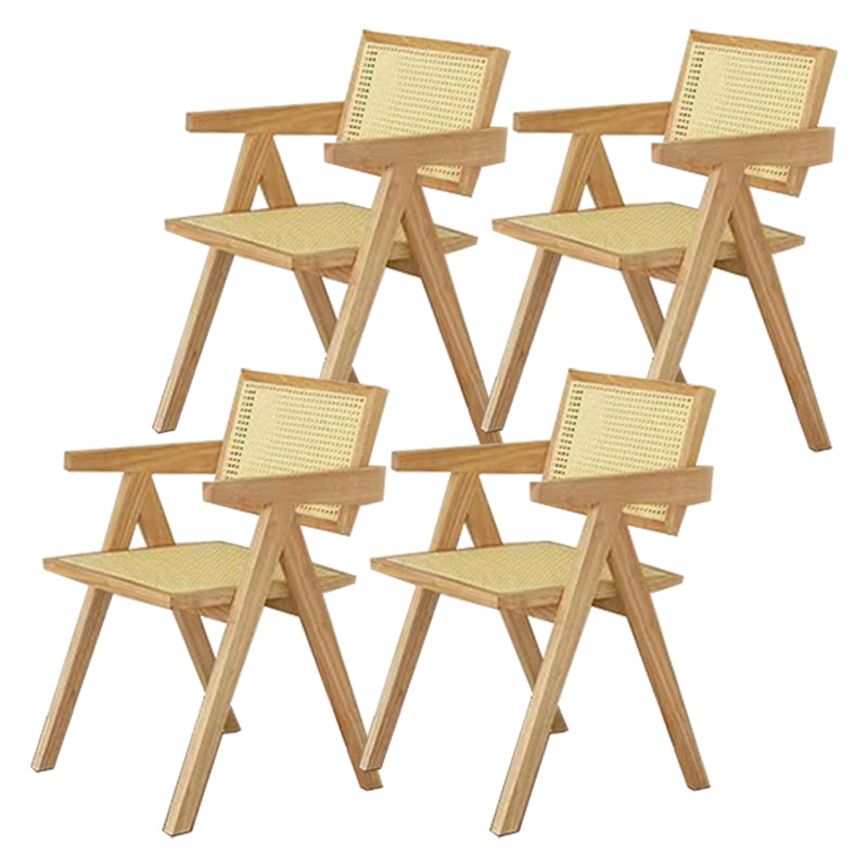 Nordic Style Arm Chair Wood Open Back Dining Side Chair for Dining Room Wood 4 Piece Set Clearhalo 'Dining Chairs' 'Dining Tables & Seating' 'dining_chair' 'furn' 'furn_dining_chair' 'Furniture' 'furniture_dining_chair' 'Kitchen & Dining Furniture' 4863802