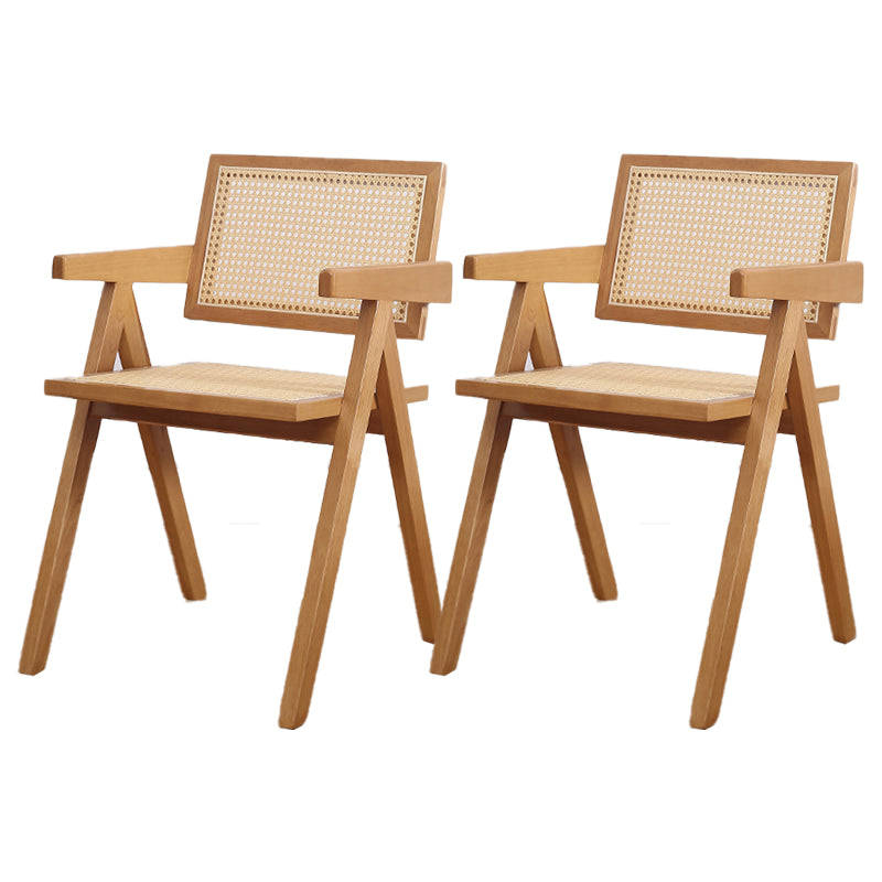 Nordic Style Arm Chair Wood Open Back Dining Side Chair for Dining Room Cherry Wood 2 Piece Set Clearhalo 'Dining Chairs' 'Dining Tables & Seating' 'dining_chair' 'furn' 'furn_dining_chair' 'Furniture' 'furniture_dining_chair' 'Kitchen & Dining Furniture' 4863806