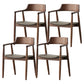 Nordic Style Arm Chair Wood Open Back Dining Side Chair with Upholstered Green Grey 4 Piece Set Walnut Clearhalo 'Dining Chairs' 'Dining Tables & Seating' 'dining_chair' 'furn' 'furn_dining_chair' 'Furniture' 'furniture_dining_chair' 'Kitchen & Dining Furniture' 4863825
