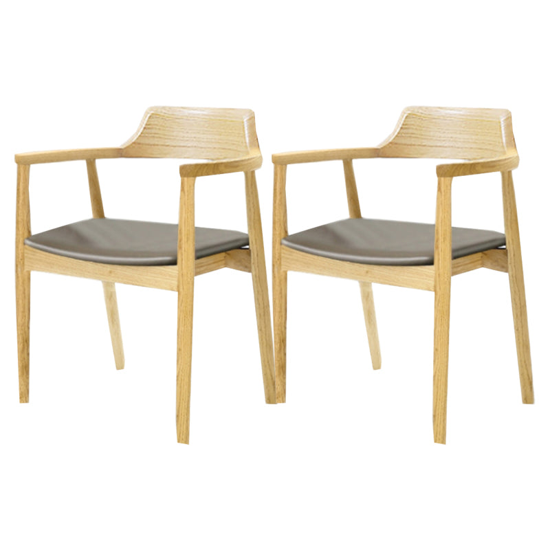 Nordic Style Arm Chair Wood Open Back Dining Side Chair with Upholstered Green Grey 2 Piece Set Natural Wood Clearhalo 'Dining Chairs' 'Dining Tables & Seating' 'dining_chair' 'furn' 'furn_dining_chair' 'Furniture' 'furniture_dining_chair' 'Kitchen & Dining Furniture' 4863830