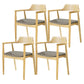 Nordic Style Arm Chair Wood Open Back Dining Side Chair with Upholstered Green Grey 4 Piece Set Natural Wood Clearhalo 'Dining Chairs' 'Dining Tables & Seating' 'dining_chair' 'furn' 'furn_dining_chair' 'Furniture' 'furniture_dining_chair' 'Kitchen & Dining Furniture' 4863832