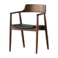 Nordic Style Arm Chair Wood Open Back Dining Side Chair with Upholstered Black 1 Piece Walnut Clearhalo 'Dining Chairs' 'Dining Tables & Seating' 'dining_chair' 'furn' 'furn_dining_chair' 'Furniture' 'furniture_dining_chair' 'Kitchen & Dining Furniture' 4863833