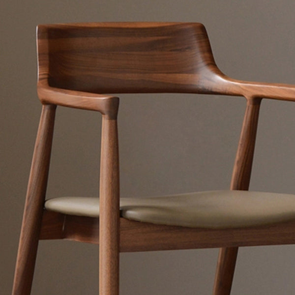 Nordic Style Arm Chair Wood Open Back Dining Side Chair with Upholstered Clearhalo 'Dining Chairs' 'Dining Tables & Seating' 'dining_chair' 'furn' 'furn_dining_chair' 'Furniture' 'furniture_dining_chair' 'Kitchen & Dining Furniture' 4863837