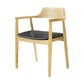 Nordic Style Arm Chair Wood Open Back Dining Side Chair with Upholstered Black 1 Piece Natural Wood Clearhalo 'Dining Chairs' 'Dining Tables & Seating' 'dining_chair' 'furn' 'furn_dining_chair' 'Furniture' 'furniture_dining_chair' 'Kitchen & Dining Furniture' 4863839