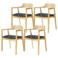 Nordic Style Arm Chair Wood Open Back Dining Side Chair with Upholstered Black 4 Piece Set Natural Wood Clearhalo 'Dining Chairs' 'Dining Tables & Seating' 'dining_chair' 'furn' 'furn_dining_chair' 'Furniture' 'furniture_dining_chair' 'Kitchen & Dining Furniture' 4863843