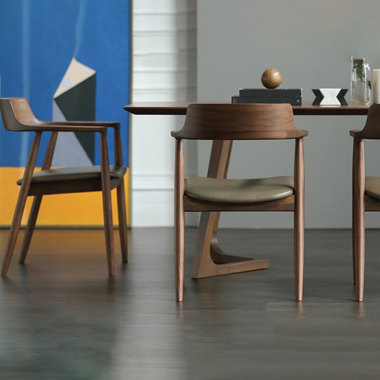 Nordic Style Arm Chair Wood Open Back Dining Side Chair with Upholstered Clearhalo 'Dining Chairs' 'Dining Tables & Seating' 'dining_chair' 'furn' 'furn_dining_chair' 'Furniture' 'furniture_dining_chair' 'Kitchen & Dining Furniture' 4863846