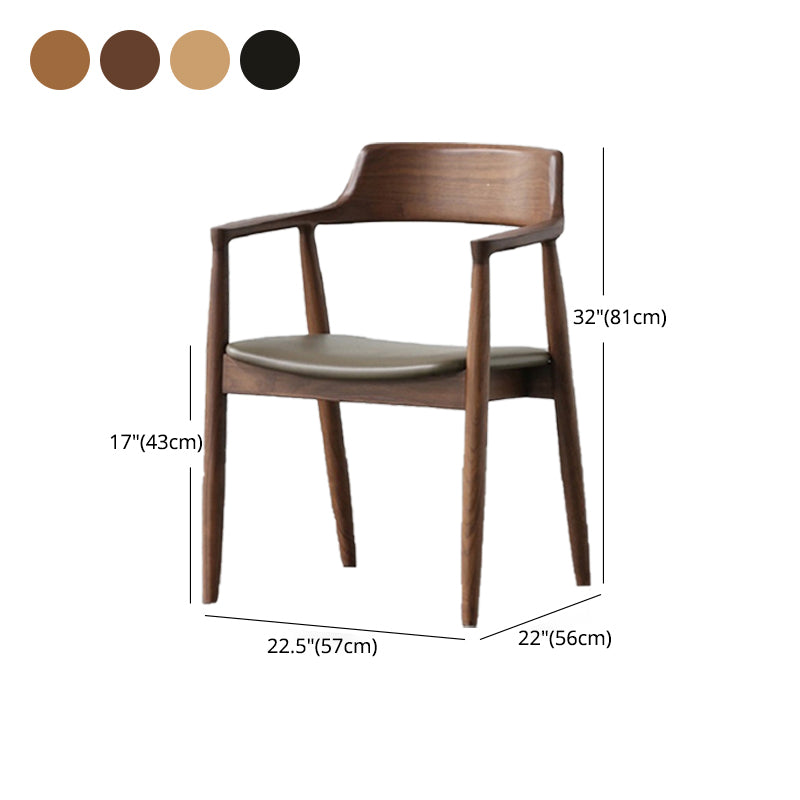 Nordic Style Arm Chair Wood Open Back Dining Side Chair with Upholstered Clearhalo 'Dining Chairs' 'Dining Tables & Seating' 'dining_chair' 'furn' 'furn_dining_chair' 'Furniture' 'furniture_dining_chair' 'Kitchen & Dining Furniture' 4863847