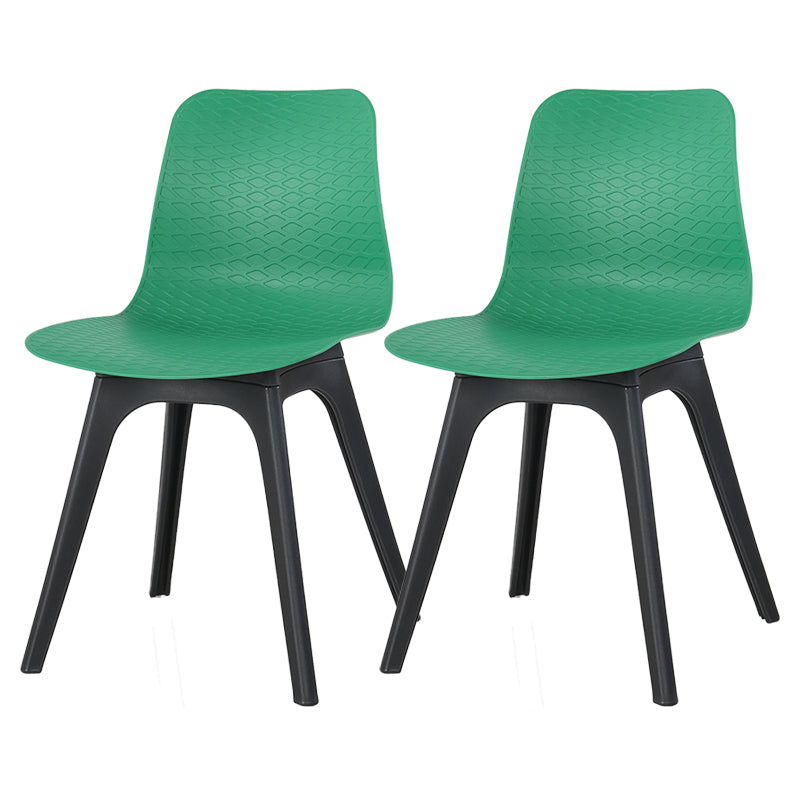 Contemporary Plastic Patio Dining Side Chair Solid Back Dining Side Chair Green 2 Piece Set Clearhalo 'Dining Chairs' 'Dining Tables & Seating' 'dining_chair' 'furn' 'furn_dining_chair' 'Furniture' 'furniture_dining_chair' 'Kitchen & Dining Furniture' 4863864