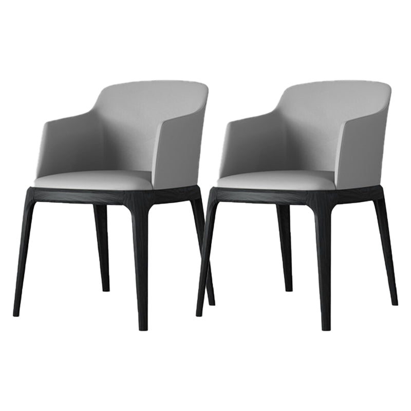 Nordic Style Arm Chair Wood and Faux Leather Chair for Dining Room Grey 2 Piece Set Clearhalo 'Dining Chairs' 'Dining Tables & Seating' 'dining_chair' 'furn' 'furn_dining_chair' 'Furniture' 'furniture_dining_chair' 'Kitchen & Dining Furniture' 4863880