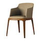 Nordic Style Arm Chair Wood and Faux Leather Chair for Dining Room Khaki 1 Piece Clearhalo 'Dining Chairs' 'Dining Tables & Seating' 'dining_chair' 'furn' 'furn_dining_chair' 'Furniture' 'furniture_dining_chair' 'Kitchen & Dining Furniture' 4863884