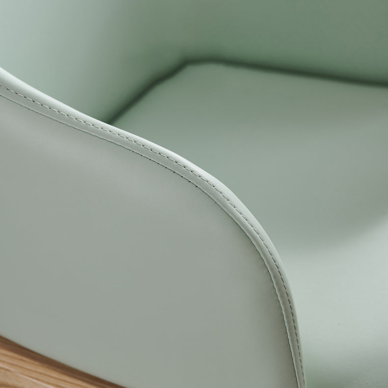 Nordic Style Arm Chair Wood and Faux Leather Chair for Dining Room Clearhalo 'Dining Chairs' 'Dining Tables & Seating' 'dining_chair' 'furn' 'furn_dining_chair' 'Furniture' 'furniture_dining_chair' 'Kitchen & Dining Furniture' 4863885