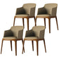 Nordic Style Arm Chair Wood and Faux Leather Chair for Dining Room Khaki 4 Piece Set Clearhalo 'Dining Chairs' 'Dining Tables & Seating' 'dining_chair' 'furn' 'furn_dining_chair' 'Furniture' 'furniture_dining_chair' 'Kitchen & Dining Furniture' 4863888