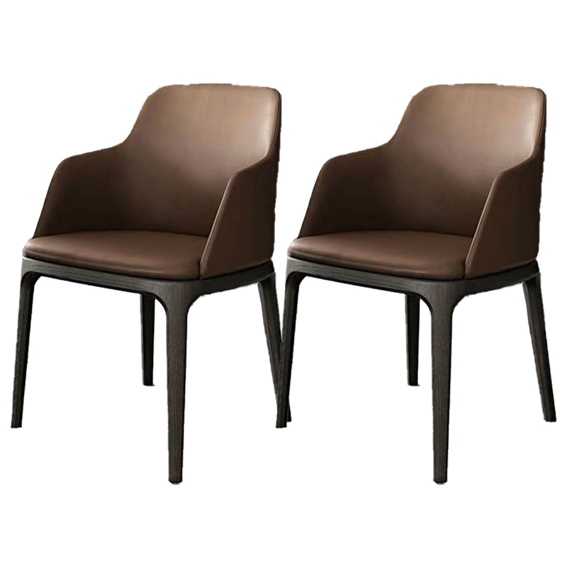Nordic Style Arm Chair Wood and Faux Leather Chair for Dining Room Coffee 2 Piece Set Clearhalo 'Dining Chairs' 'Dining Tables & Seating' 'dining_chair' 'furn' 'furn_dining_chair' 'Furniture' 'furniture_dining_chair' 'Kitchen & Dining Furniture' 4863890