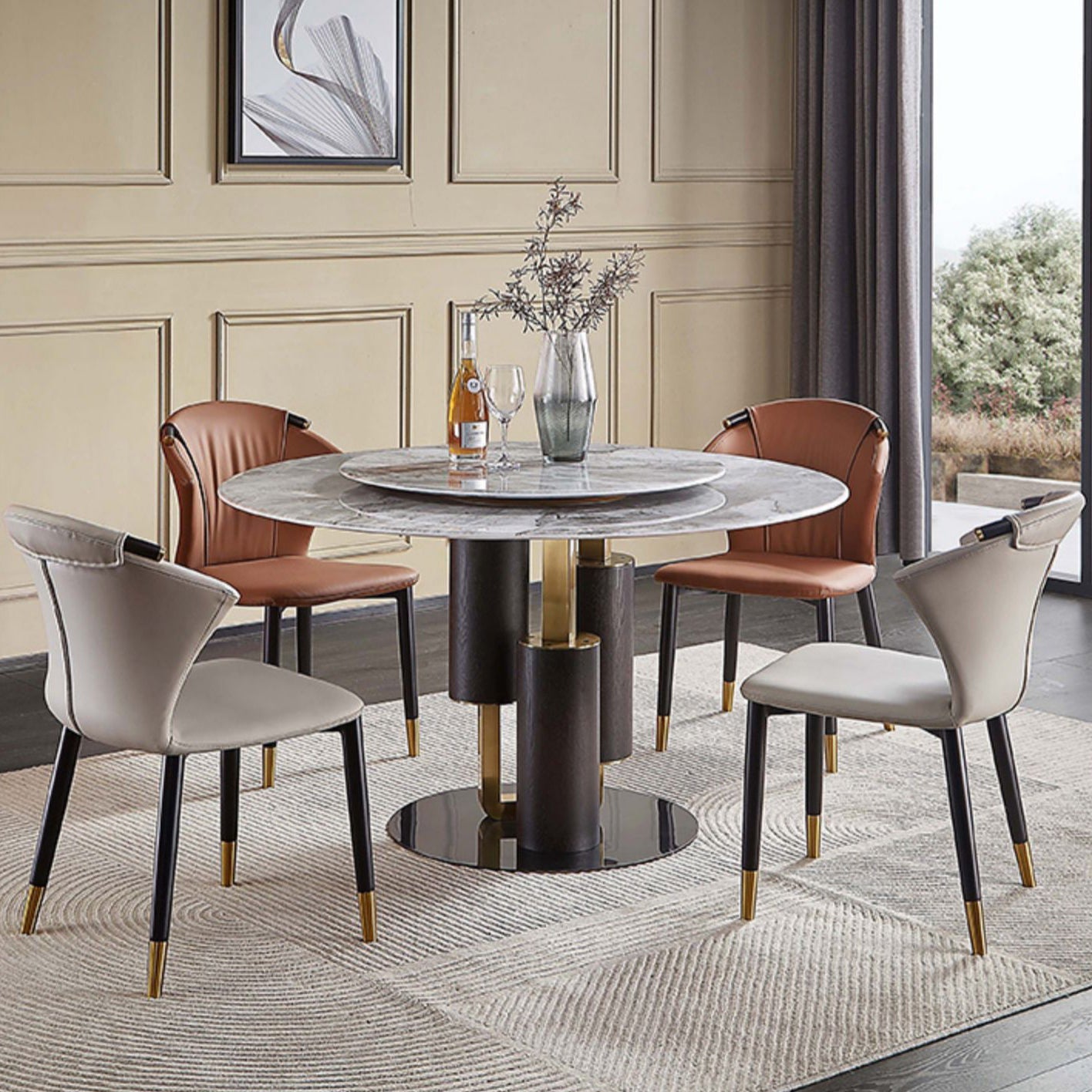 Glam Style Armless Chair Faux Leather Wingback Parsons Chair for Kitchen Clearhalo 'Dining Chairs' 'Dining Tables & Seating' 'dining_chair' 'furn' 'furn_dining_chair' 'Furniture' 'furniture_dining_chair' 'Kitchen & Dining Furniture' 4863898