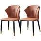 Glam Style Armless Chair Faux Leather Wingback Parsons Chair for Kitchen Coffee 2 Piece Set Clearhalo 'Dining Chairs' 'Dining Tables & Seating' 'dining_chair' 'furn' 'furn_dining_chair' 'Furniture' 'furniture_dining_chair' 'Kitchen & Dining Furniture' 4863899
