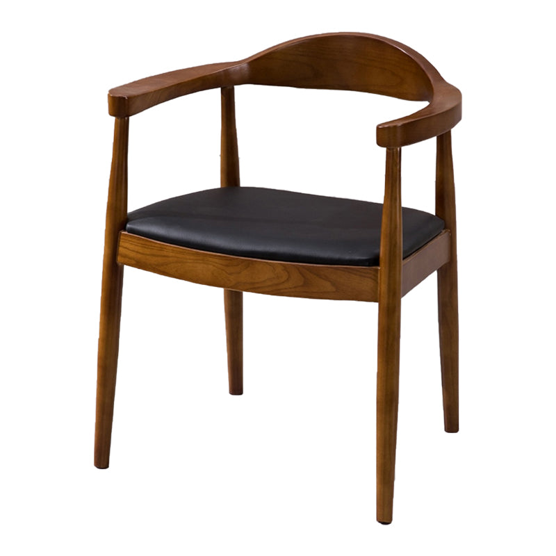 Nordic Style Arm Chair Wood Open Back Dining Side Chair for Restaurant Dark Wood 1 Piece Clearhalo 'Dining Chairs' 'Dining Tables & Seating' 'dining_chair' 'furn' 'furn_dining_chair' 'Furniture' 'furniture_dining_chair' 'Kitchen & Dining Furniture' 4863909