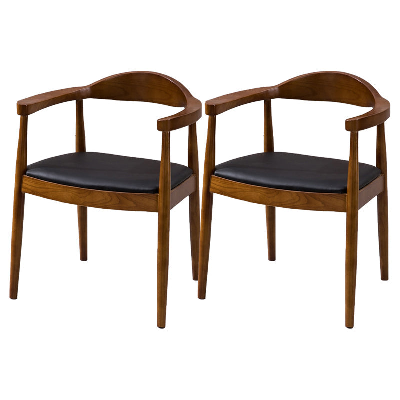 Nordic Style Arm Chair Wood Open Back Dining Side Chair for Restaurant Dark Wood 2 Piece Set Clearhalo 'Dining Chairs' 'Dining Tables & Seating' 'dining_chair' 'furn' 'furn_dining_chair' 'Furniture' 'furniture_dining_chair' 'Kitchen & Dining Furniture' 4863911
