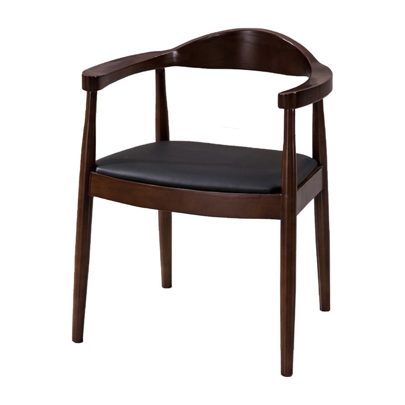 Nordic Style Arm Chair Wood Open Back Dining Side Chair for Restaurant Walnut 1 Piece Clearhalo 'Dining Chairs' 'Dining Tables & Seating' 'dining_chair' 'furn' 'furn_dining_chair' 'Furniture' 'furniture_dining_chair' 'Kitchen & Dining Furniture' 4863915