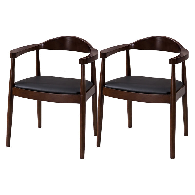 Nordic Style Arm Chair Wood Open Back Dining Side Chair for Restaurant Walnut 2 Piece Set Clearhalo 'Dining Chairs' 'Dining Tables & Seating' 'dining_chair' 'furn' 'furn_dining_chair' 'Furniture' 'furniture_dining_chair' 'Kitchen & Dining Furniture' 4863917