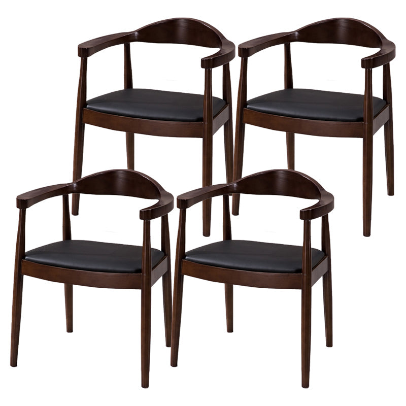 Nordic Style Arm Chair Wood Open Back Dining Side Chair for Restaurant Walnut 4 Piece Set Clearhalo 'Dining Chairs' 'Dining Tables & Seating' 'dining_chair' 'furn' 'furn_dining_chair' 'Furniture' 'furniture_dining_chair' 'Kitchen & Dining Furniture' 4863919