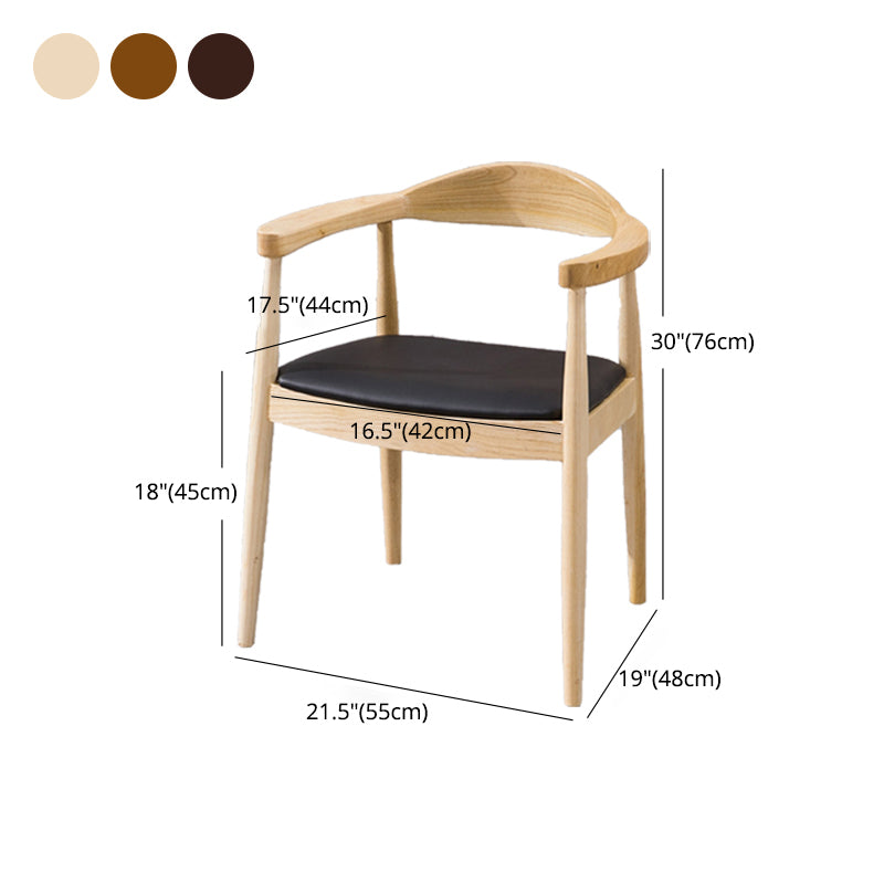 Nordic Style Arm Chair Wood Open Back Dining Side Chair for Restaurant Clearhalo 'Dining Chairs' 'Dining Tables & Seating' 'dining_chair' 'furn' 'furn_dining_chair' 'Furniture' 'furniture_dining_chair' 'Kitchen & Dining Furniture' 4863924