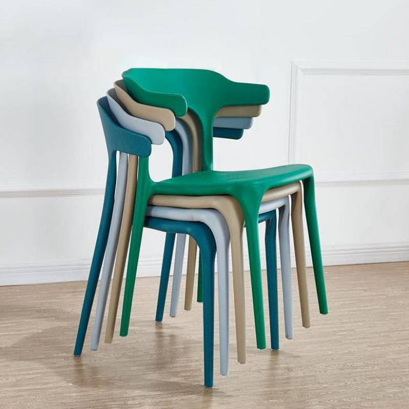 Contemporary Plastic Patio Dining Side Chair Open Back Stacking Side Chair Clearhalo 'Dining Chairs' 'Dining Tables & Seating' 'dining_chair' 'furn' 'furn_dining_chair' 'Furniture' 'furniture_dining_chair' 'Kitchen & Dining Furniture' 4863942