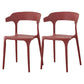 Contemporary Plastic Patio Dining Side Chair Open Back Stacking Side Chair Red 2 Piece Set Clearhalo 'Dining Chairs' 'Dining Tables & Seating' 'dining_chair' 'furn' 'furn_dining_chair' 'Furniture' 'furniture_dining_chair' 'Kitchen & Dining Furniture' 4863943
