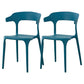 Contemporary Plastic Patio Dining Side Chair Open Back Stacking Side Chair Dark Blue 2 Piece Set Clearhalo 'Dining Chairs' 'Dining Tables & Seating' 'dining_chair' 'furn' 'furn_dining_chair' 'Furniture' 'furniture_dining_chair' 'Kitchen & Dining Furniture' 4863954