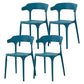 Contemporary Plastic Patio Dining Side Chair Open Back Stacking Side Chair Dark Blue 4 Piece Set Clearhalo 'Dining Chairs' 'Dining Tables & Seating' 'dining_chair' 'furn' 'furn_dining_chair' 'Furniture' 'furniture_dining_chair' 'Kitchen & Dining Furniture' 4863955