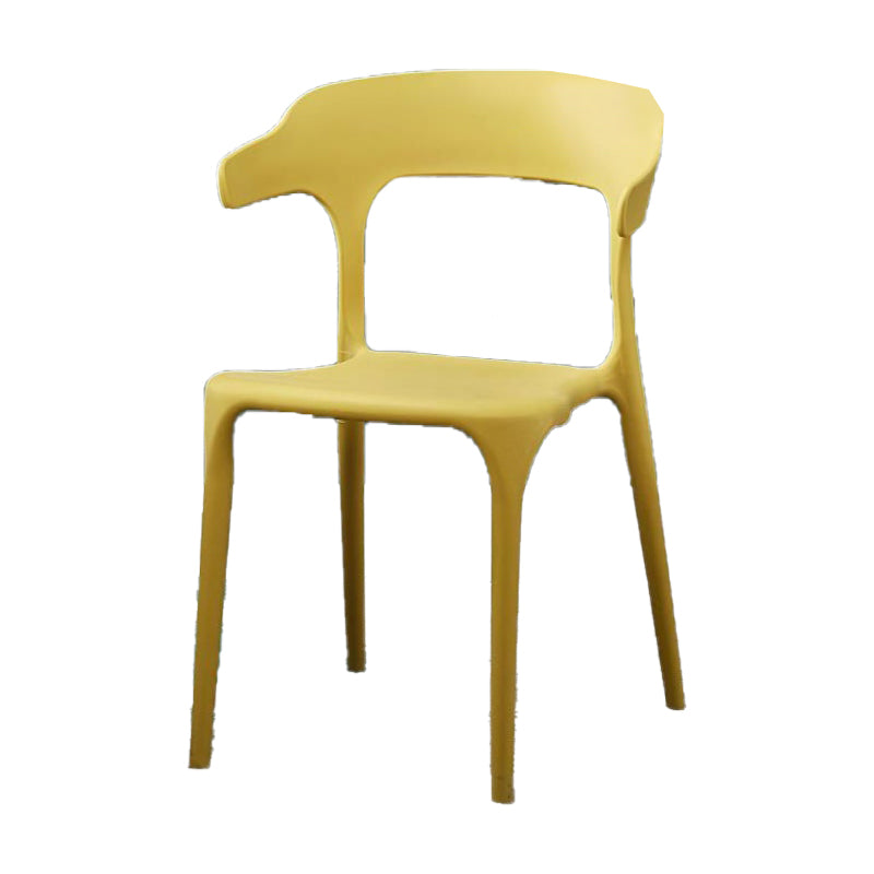 Contemporary Plastic Patio Dining Side Chair Open Back Stacking Side Chair Ginger 1 Piece Clearhalo 'Dining Chairs' 'Dining Tables & Seating' 'dining_chair' 'furn' 'furn_dining_chair' 'Furniture' 'furniture_dining_chair' 'Kitchen & Dining Furniture' 4863956