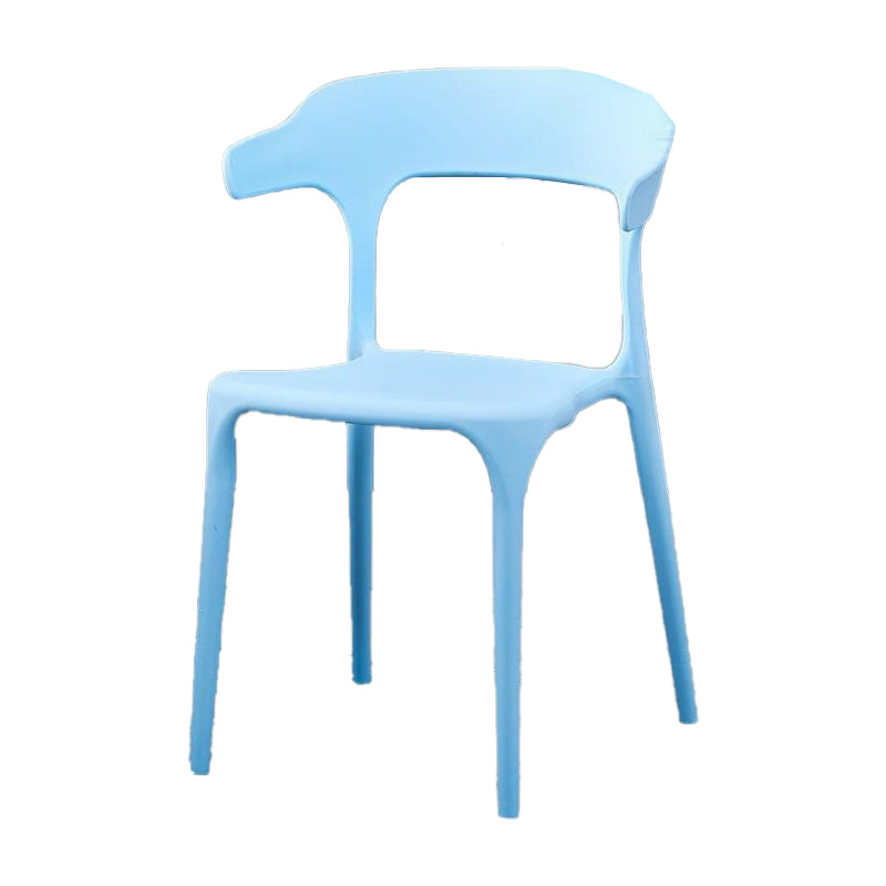 Contemporary Plastic Patio Dining Side Chair Open Back Stacking Side Chair Light Blue 1 Piece Clearhalo 'Dining Chairs' 'Dining Tables & Seating' 'dining_chair' 'furn' 'furn_dining_chair' 'Furniture' 'furniture_dining_chair' 'Kitchen & Dining Furniture' 4863959