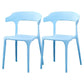 Contemporary Plastic Patio Dining Side Chair Open Back Stacking Side Chair Light Blue 2 Piece Set Clearhalo 'Dining Chairs' 'Dining Tables & Seating' 'dining_chair' 'furn' 'furn_dining_chair' 'Furniture' 'furniture_dining_chair' 'Kitchen & Dining Furniture' 4863960