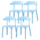 Contemporary Plastic Patio Dining Side Chair Open Back Stacking Side Chair Light Blue 4 Piece Set Clearhalo 'Dining Chairs' 'Dining Tables & Seating' 'dining_chair' 'furn' 'furn_dining_chair' 'Furniture' 'furniture_dining_chair' 'Kitchen & Dining Furniture' 4863961