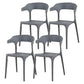 Contemporary Plastic Patio Dining Side Chair Open Back Stacking Side Chair Dark Gray 4 Piece Set Clearhalo 'Dining Chairs' 'Dining Tables & Seating' 'dining_chair' 'furn' 'furn_dining_chair' 'Furniture' 'furniture_dining_chair' 'Kitchen & Dining Furniture' 4863964