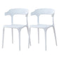 Contemporary Plastic Patio Dining Side Chair Open Back Stacking Side Chair White 2 Piece Set Clearhalo 'Dining Chairs' 'Dining Tables & Seating' 'dining_chair' 'furn' 'furn_dining_chair' 'Furniture' 'furniture_dining_chair' 'Kitchen & Dining Furniture' 4863966