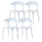 Contemporary Plastic Patio Dining Side Chair Open Back Stacking Side Chair White 4 Piece Set Clearhalo 'Dining Chairs' 'Dining Tables & Seating' 'dining_chair' 'furn' 'furn_dining_chair' 'Furniture' 'furniture_dining_chair' 'Kitchen & Dining Furniture' 4863967