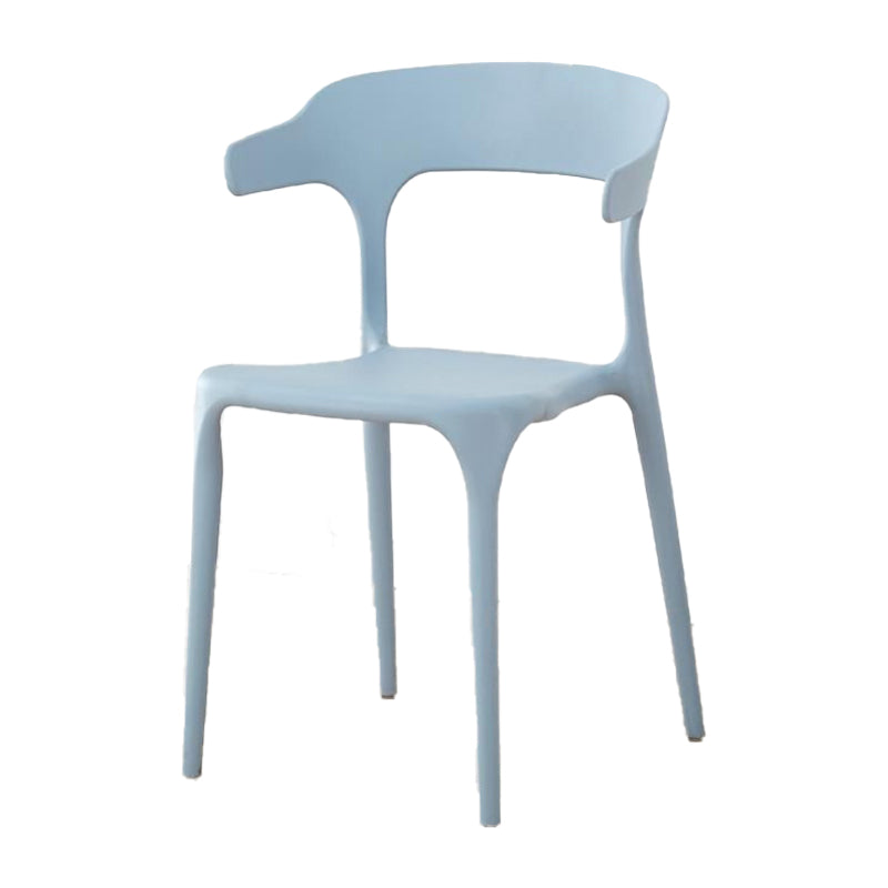 Contemporary Plastic Patio Dining Side Chair Open Back Stacking Side Chair Light Gray 1 Piece Clearhalo 'Dining Chairs' 'Dining Tables & Seating' 'dining_chair' 'furn' 'furn_dining_chair' 'Furniture' 'furniture_dining_chair' 'Kitchen & Dining Furniture' 4863968