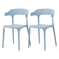 Contemporary Plastic Patio Dining Side Chair Open Back Stacking Side Chair Light Gray 2 Piece Set Clearhalo 'Dining Chairs' 'Dining Tables & Seating' 'dining_chair' 'furn' 'furn_dining_chair' 'Furniture' 'furniture_dining_chair' 'Kitchen & Dining Furniture' 4863969