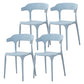 Contemporary Plastic Patio Dining Side Chair Open Back Stacking Side Chair Light Gray 4 Piece Set Clearhalo 'Dining Chairs' 'Dining Tables & Seating' 'dining_chair' 'furn' 'furn_dining_chair' 'Furniture' 'furniture_dining_chair' 'Kitchen & Dining Furniture' 4863970