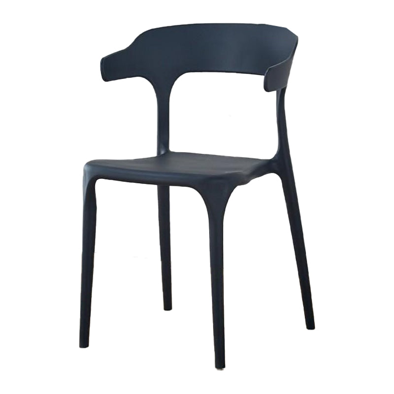 Contemporary Plastic Patio Dining Side Chair Open Back Stacking Side Chair Black 1 Piece Clearhalo 'Dining Chairs' 'Dining Tables & Seating' 'dining_chair' 'furn' 'furn_dining_chair' 'Furniture' 'furniture_dining_chair' 'Kitchen & Dining Furniture' 4863971