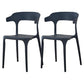 Contemporary Plastic Patio Dining Side Chair Open Back Stacking Side Chair Black 2 Piece Set Clearhalo 'Dining Chairs' 'Dining Tables & Seating' 'dining_chair' 'furn' 'furn_dining_chair' 'Furniture' 'furniture_dining_chair' 'Kitchen & Dining Furniture' 4863972