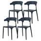 Contemporary Plastic Patio Dining Side Chair Open Back Stacking Side Chair Black 4 Piece Set Clearhalo 'Dining Chairs' 'Dining Tables & Seating' 'dining_chair' 'furn' 'furn_dining_chair' 'Furniture' 'furniture_dining_chair' 'Kitchen & Dining Furniture' 4863973