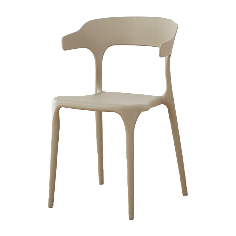 Contemporary Plastic Patio Dining Side Chair Open Back Stacking Side Chair Camel 1 Piece Clearhalo 'Dining Chairs' 'Dining Tables & Seating' 'dining_chair' 'furn' 'furn_dining_chair' 'Furniture' 'furniture_dining_chair' 'Kitchen & Dining Furniture' 4863974