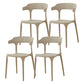 Contemporary Plastic Patio Dining Side Chair Open Back Stacking Side Chair Camel 4 Piece Set Clearhalo 'Dining Chairs' 'Dining Tables & Seating' 'dining_chair' 'furn' 'furn_dining_chair' 'Furniture' 'furniture_dining_chair' 'Kitchen & Dining Furniture' 4863976